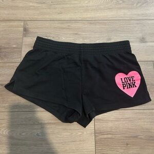 PINK Black Lounge Shorts, Size S